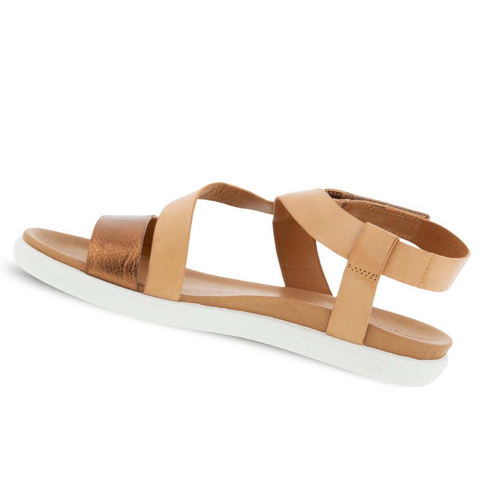 Women's Ecco Simpil Flat Sandals Brown | Canada 192EBC